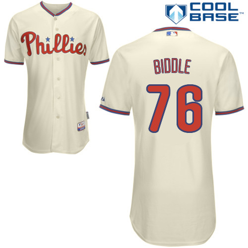 Jesse Biddle #76 MLB Jersey-Philadelphia Phillies Men's Authentic Alternate White Cool Base Home Baseball Jersey
